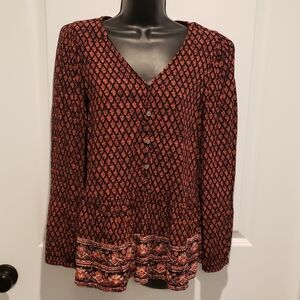 Style & Co. Black and Orange Blouse